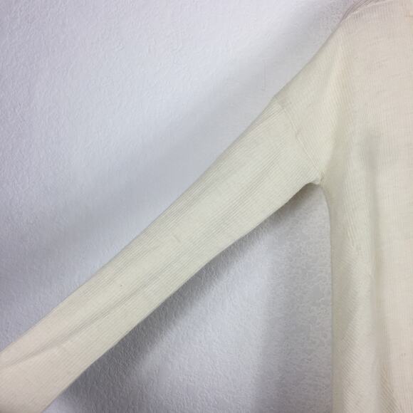 Allsaints Kelsey Cream V-neck Knit Top Lightweight Small Italian Yarn Minimalist - Picture 11 of 14